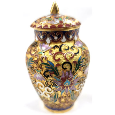 CLOISONNE BOX15 2"X3.75" RUST RED